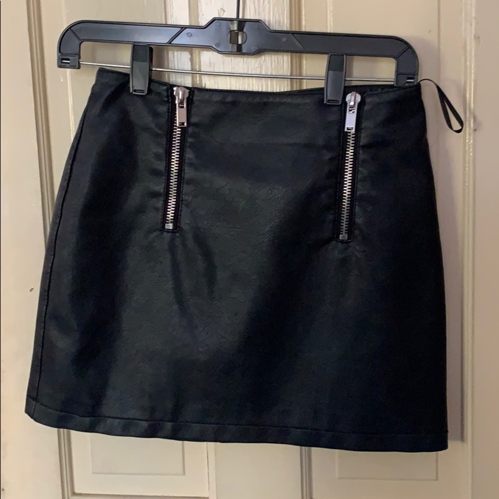 Black Faux Leather Skirt